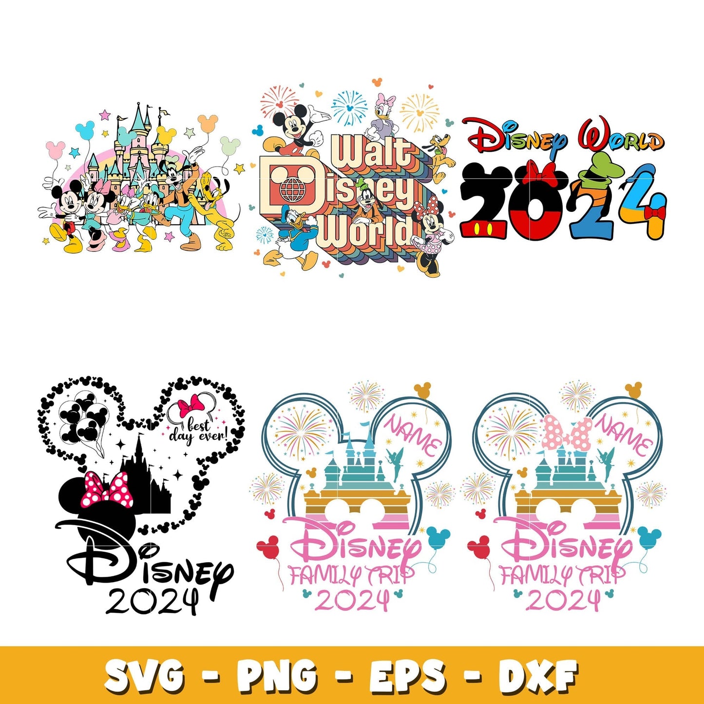 Magic Kingdom Disney friends bundle svg, Disney cartoon svg, Digital download