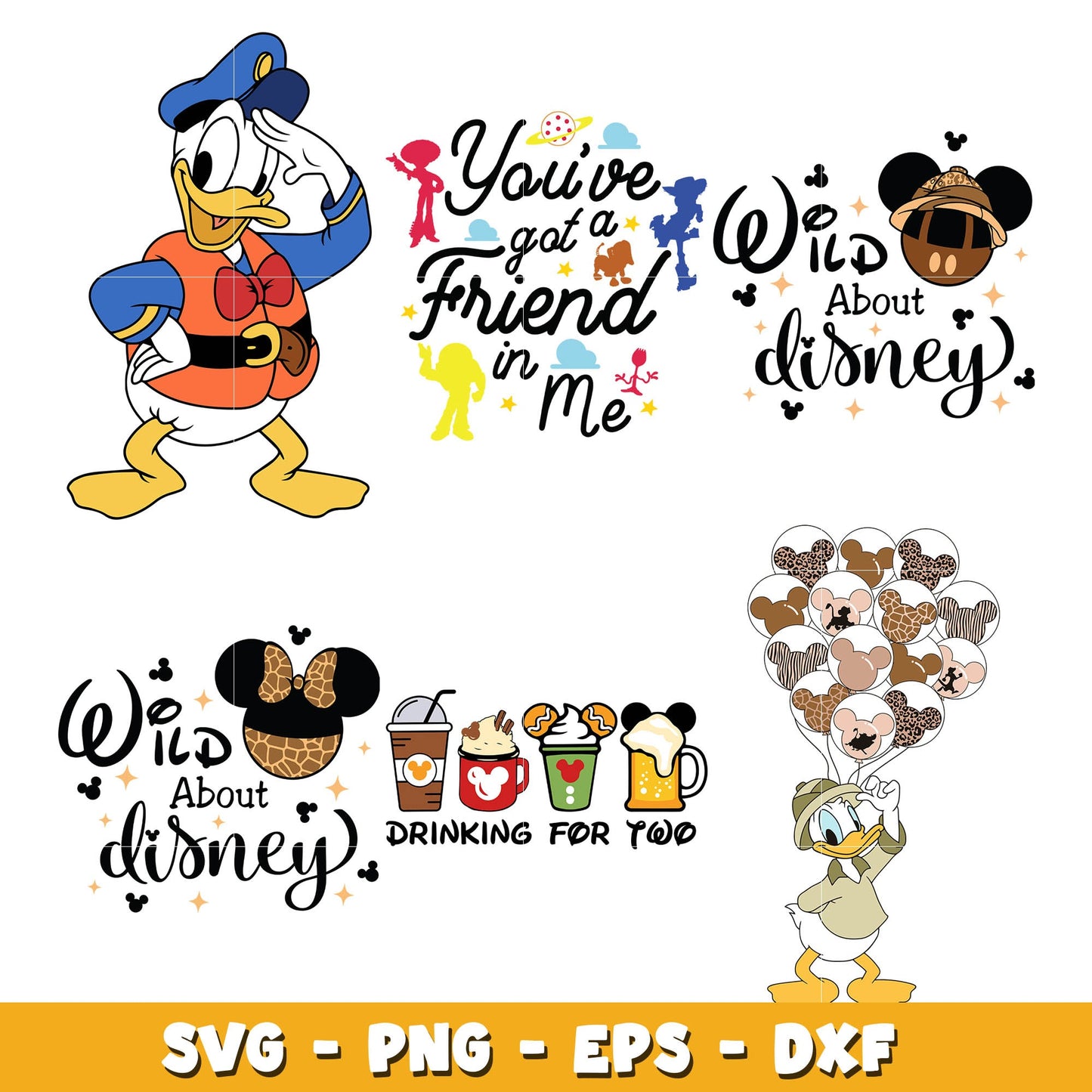 Disney cartoon vacation bundle svg, Disney cartoon svg, Digital download