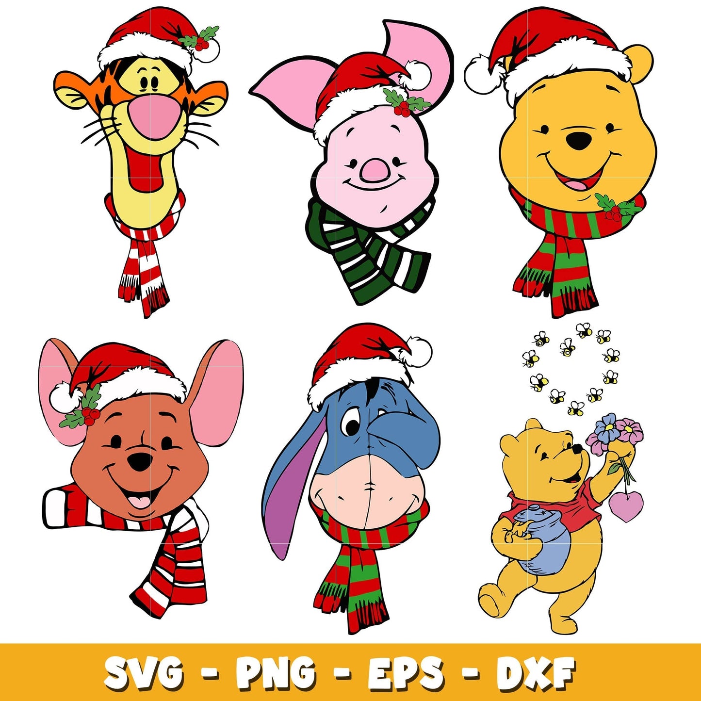 Pooh friends chrismas svg bundle, Disney chrismas svg, Disney svg