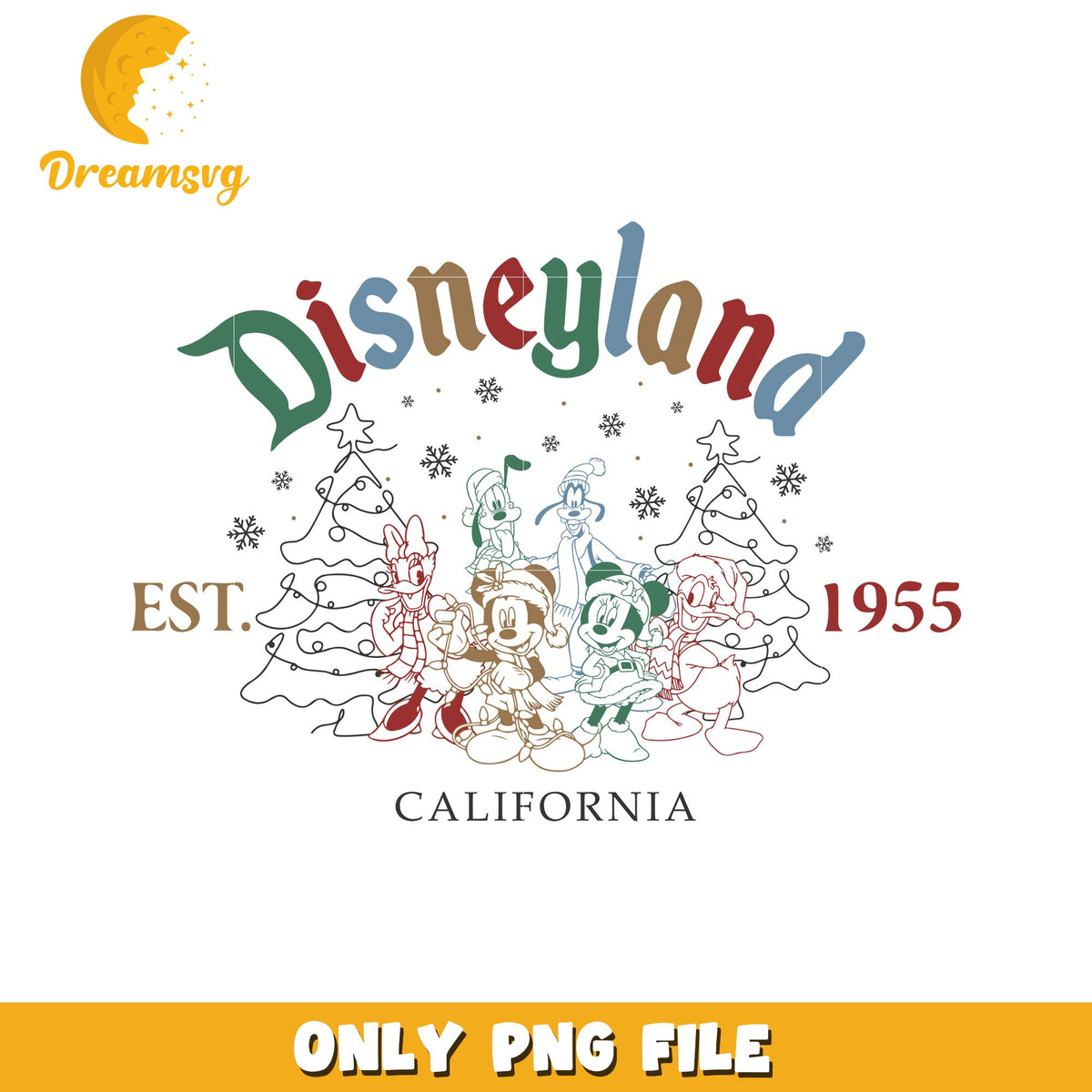 Disneyland est 1955 png, disney cozy png, holiday glow png