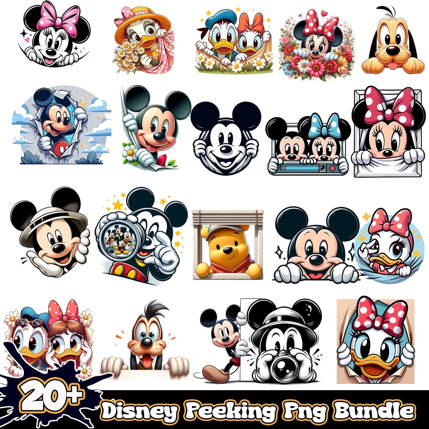 Mickey Mouse Peeking png bundle