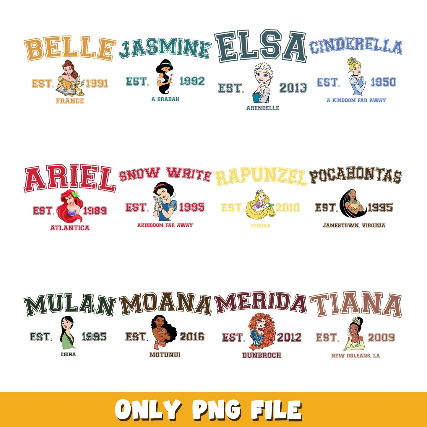 Disney princess est bundle, Disney princess png, Disney png
