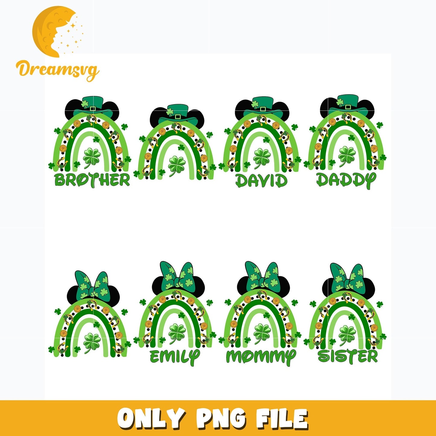 Mickey Happy Go Lucky Rainbow bundle png, Disney png, Digital download