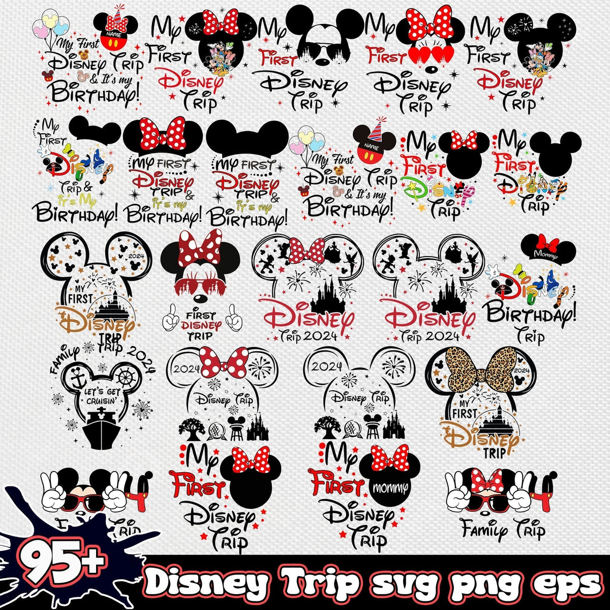Disney Trip Birthday 2024 SVG Bundle, Disney Trip Birthday SVG Cricut, Disney Trip Birthday PNG