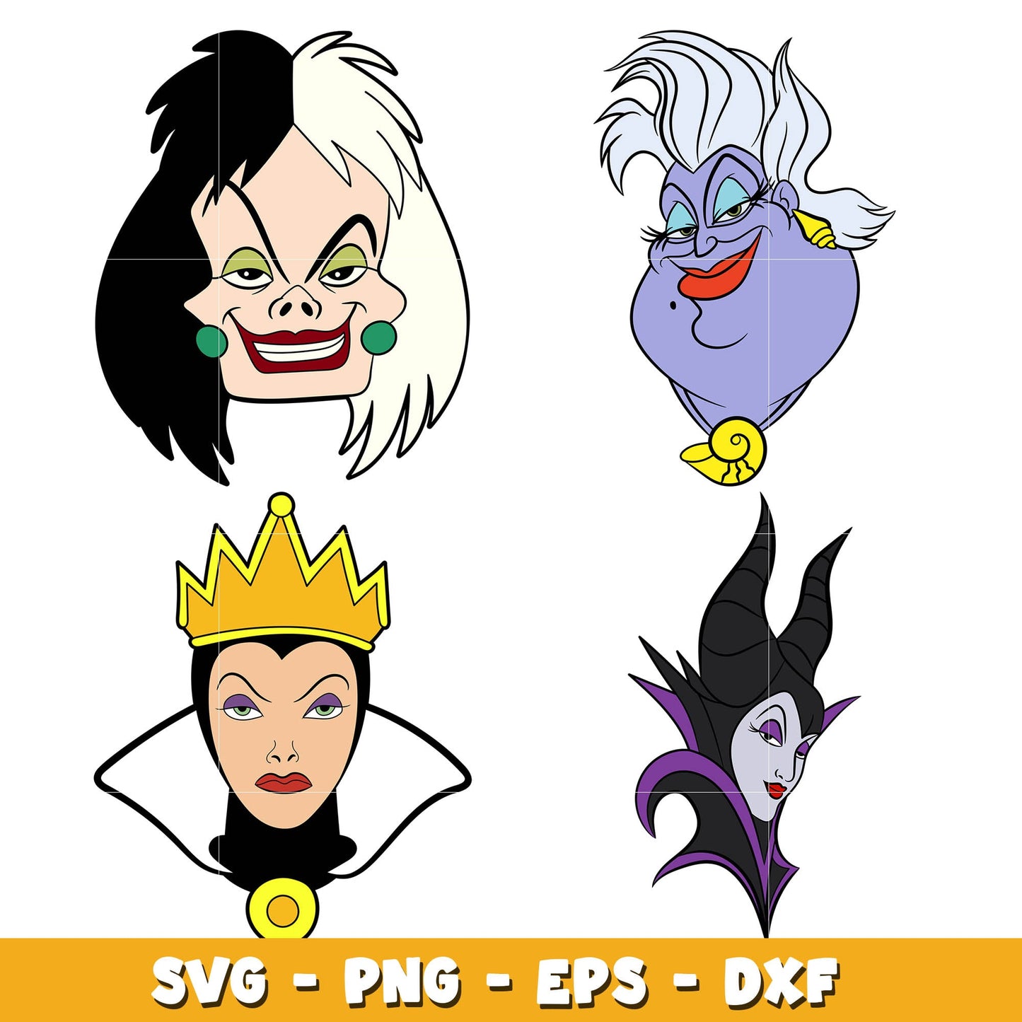 Disney villains characters bundle svg, Disney cartoon svg, Digital download