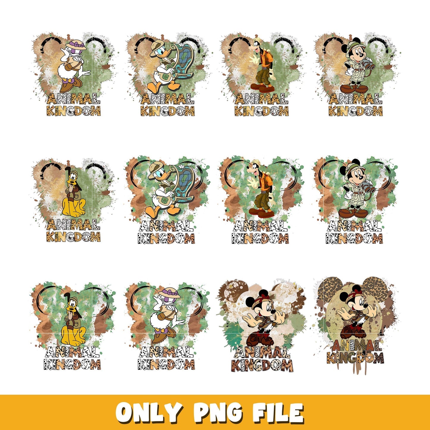 Disney wild Mickey and friends bundle png, Disney cartoon png, Digital download