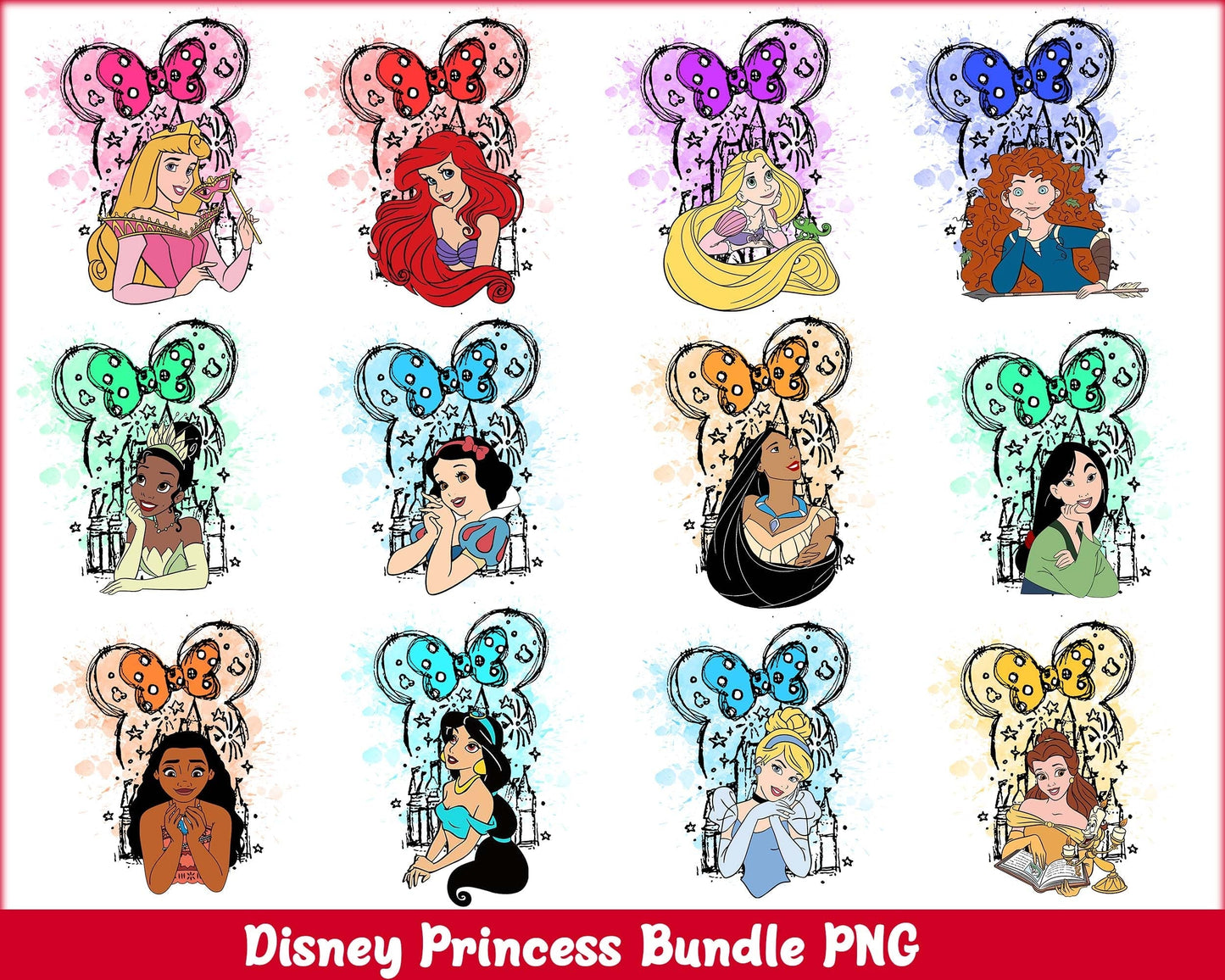 Disney Princess PNG, Princess Clipart, Princess Girl bundle , Magical Kingdom, Magic Kingdom Princess