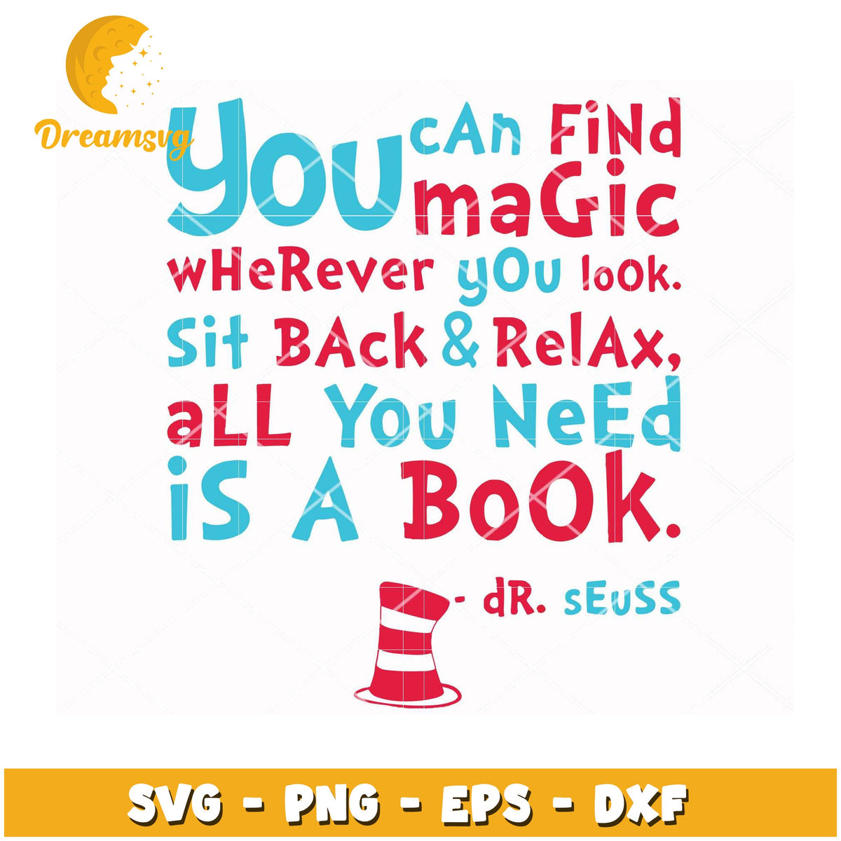 Dr Seuss Book SVG Quote