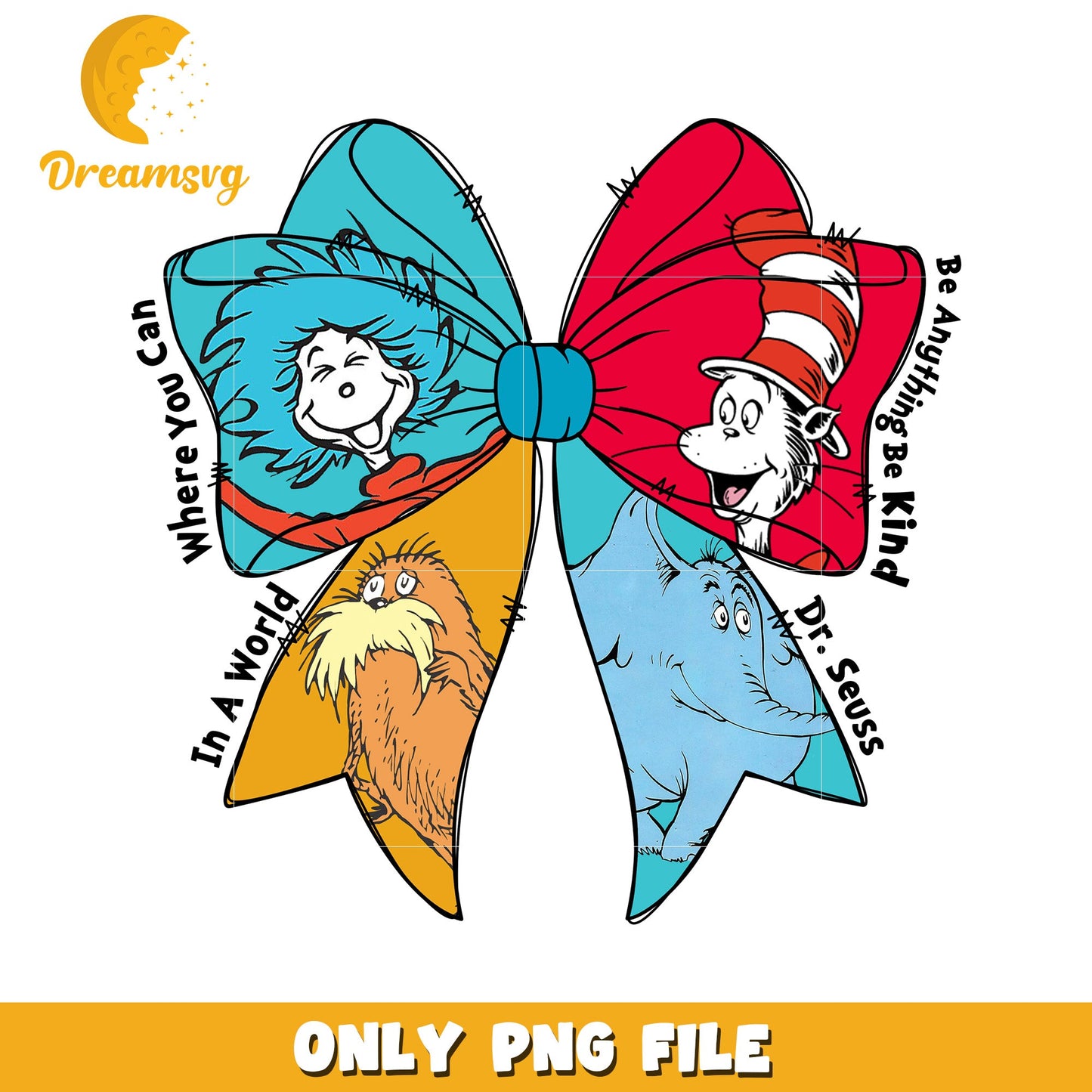 Dr Seuss Bow PNG File Instant Download