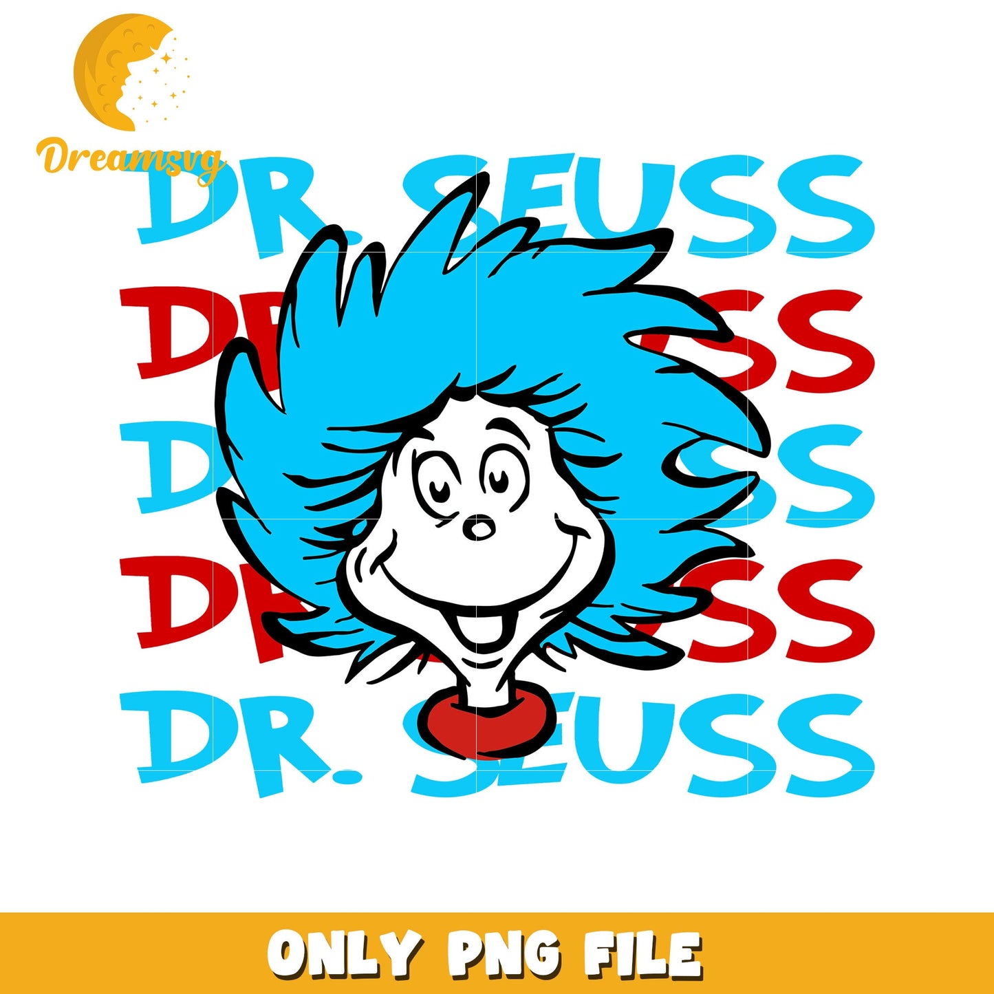 Dr Seuss Cat PNG Sublimation Design