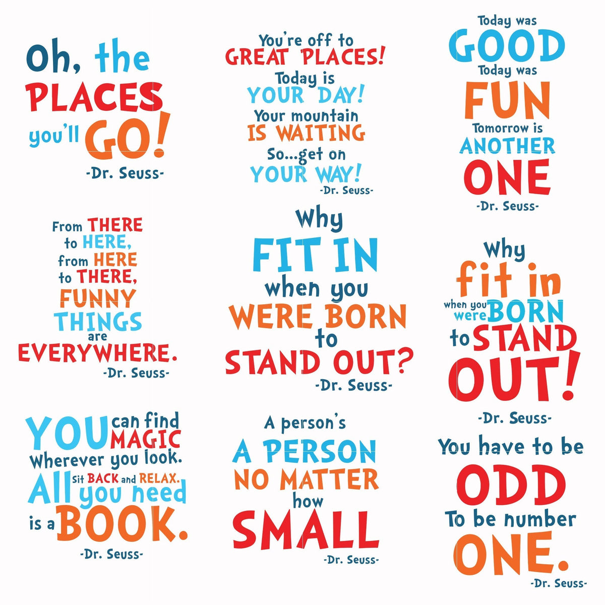 Dr seuss bundle svg, dr seuss svg, dr seuss quotes svg, png, dxf, eps digital file