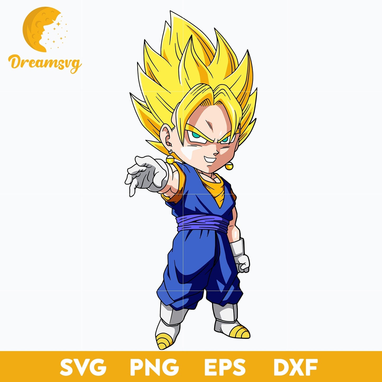 Dragon Ball Vegetto Svg, Dragon Ball Svg, Vegetto Svg, Vegetto Chibi Svg, file for cricut, Anime svg, png, eps, dxf digital download