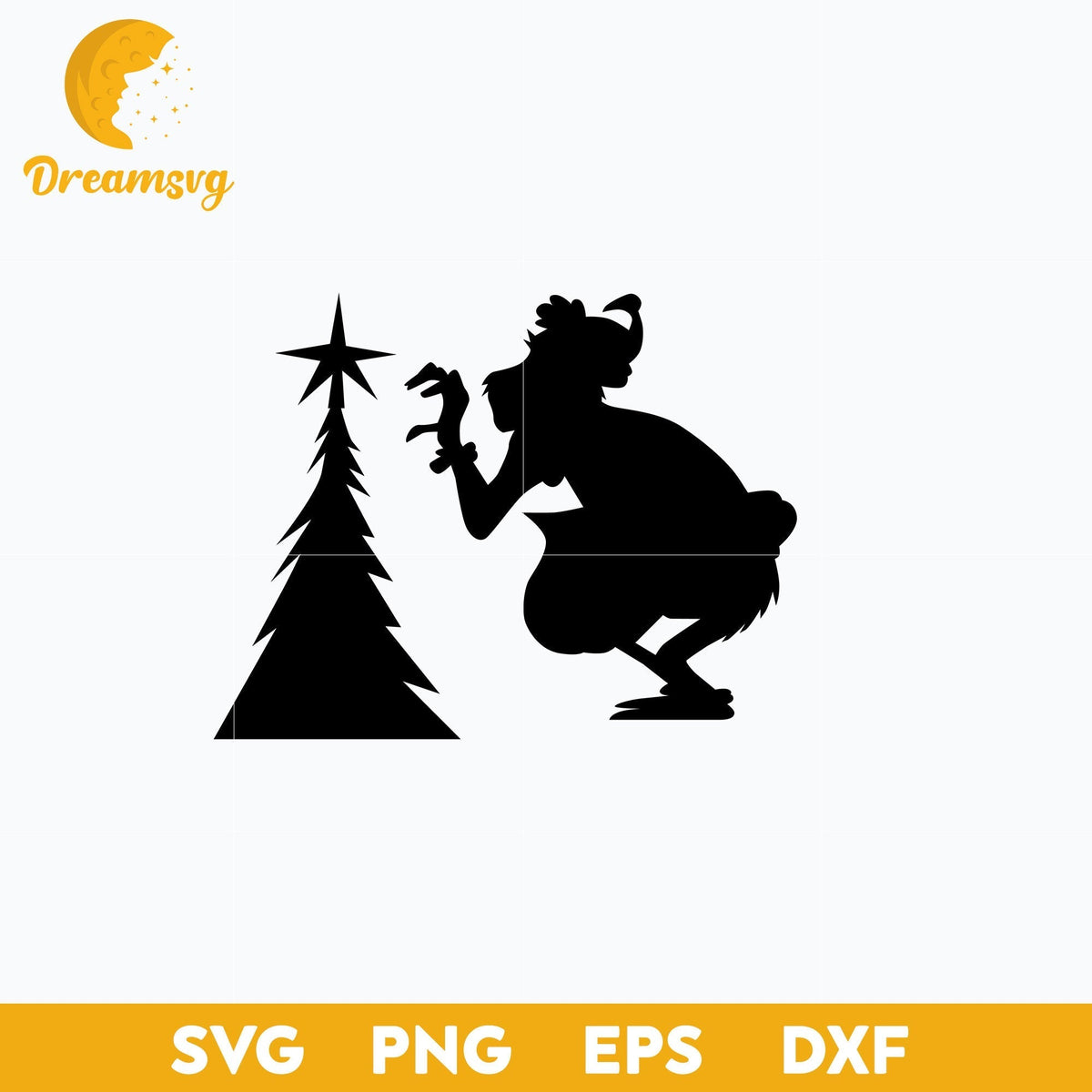 The Grinch Large Silhouette Wall Cutouts Black SVG, Christmas SVG, PNG DXF EPS Digital File.