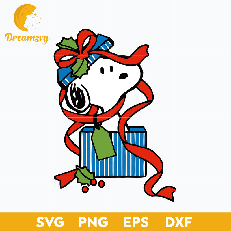 Gifts Christmas Snoopy SVG, Christmas SVG, PNG DXF EPS Digital File.