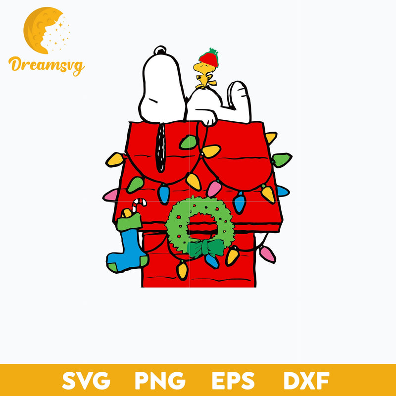 Snoopy Merry Christmas SVG, Peanuts Christmas SVG, Light Christmas SVG, Christmas SVG, PNG DXF EPS Digital File.