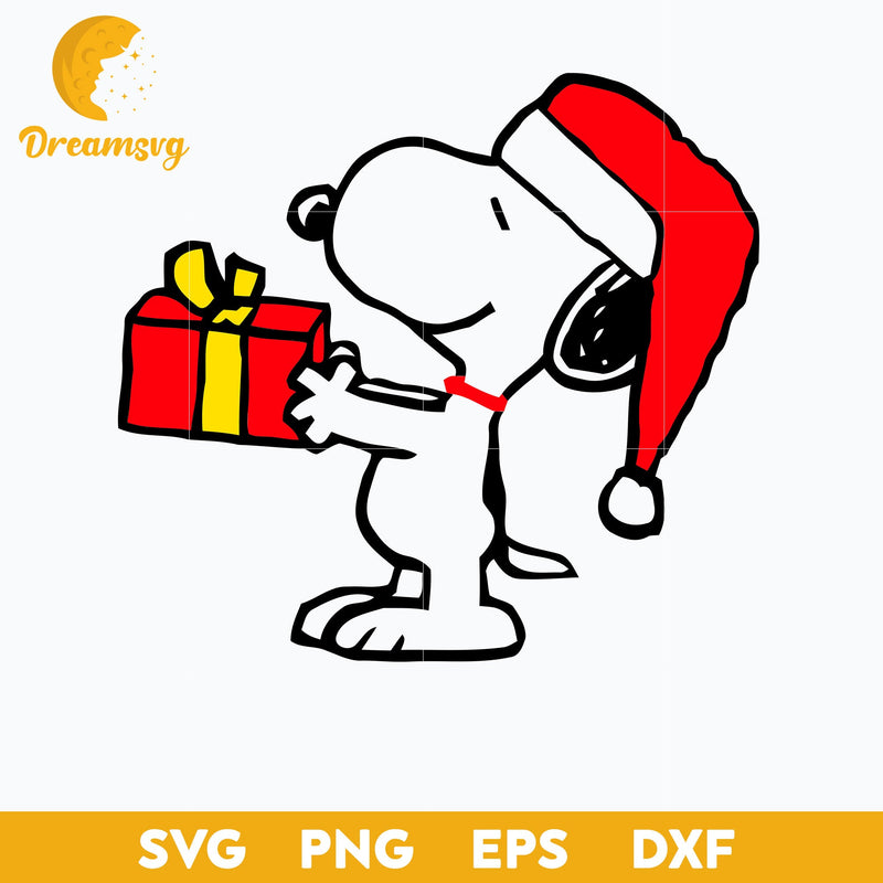 Snoopy Christmas Gifts SVG, Snoopy Santa Hat SVG, Christmas SVG, PNG DXF EPS Digital File.