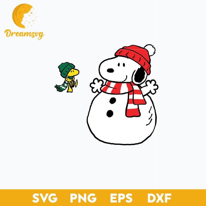 Snoopy Snowman SVG, Snoopy Christmas SVG, Christmas SVG, PNG DXF EPS Digital File.
