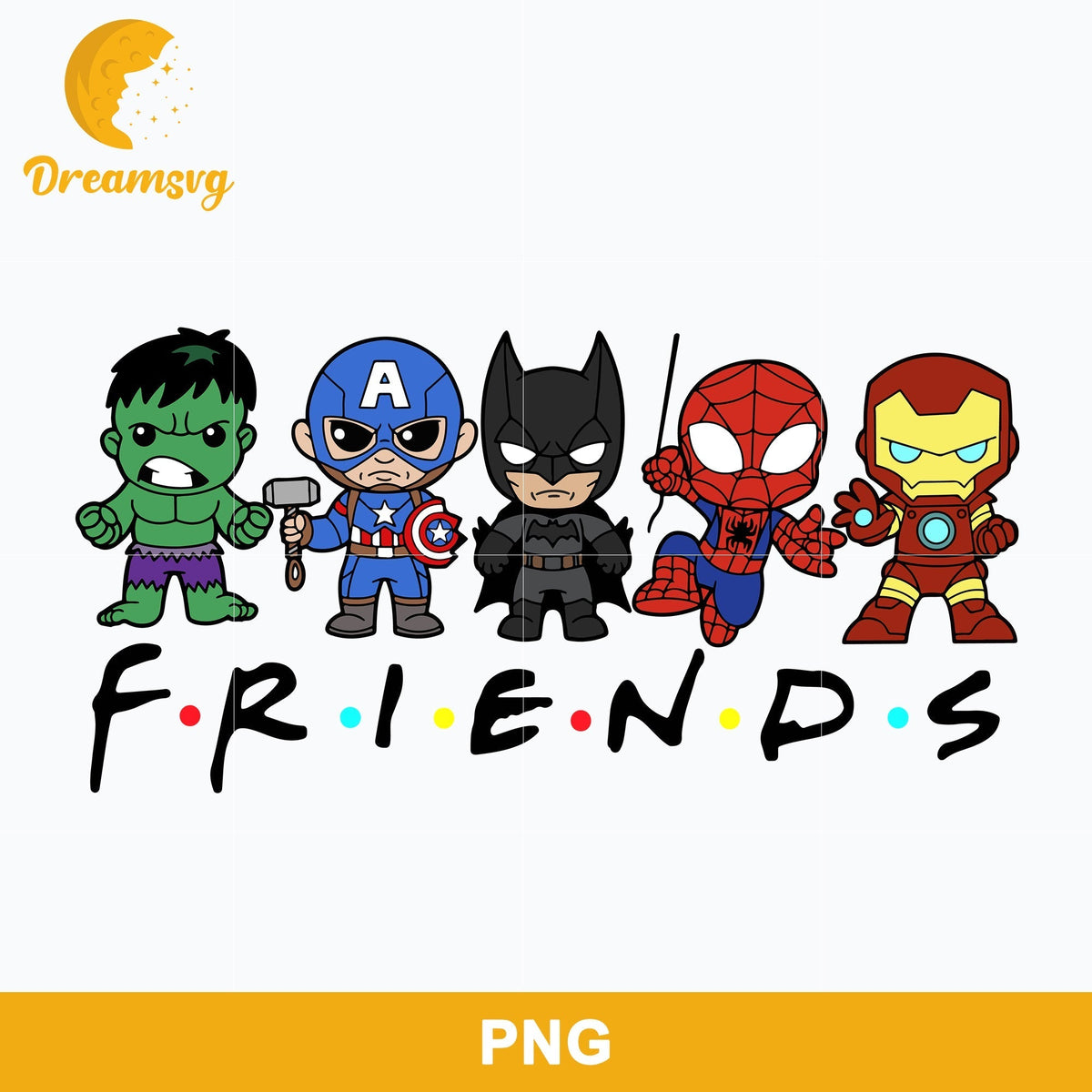 Friends Avengers Christmas PNG, Characters Christmas PNG, Christmas PNG File.