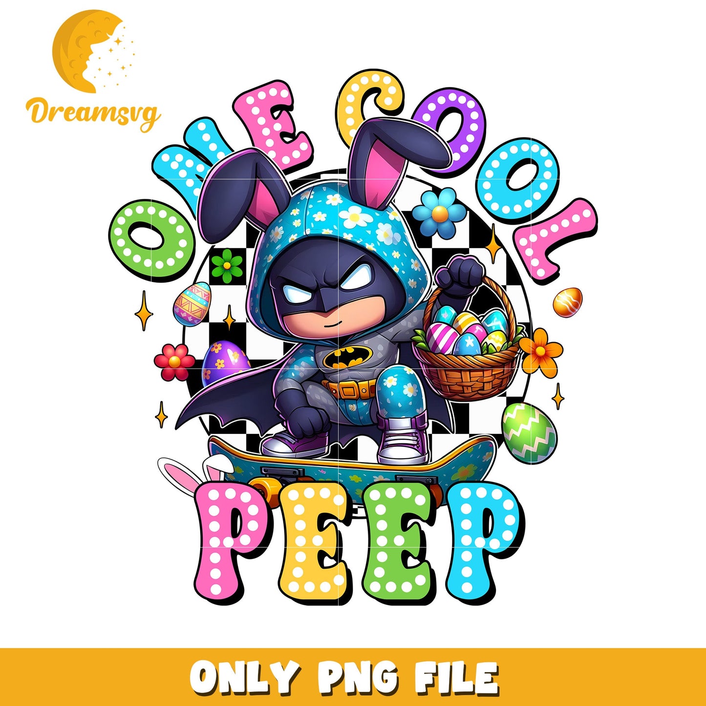 Easter Batman Peeps PNG Skateboarding Bunny