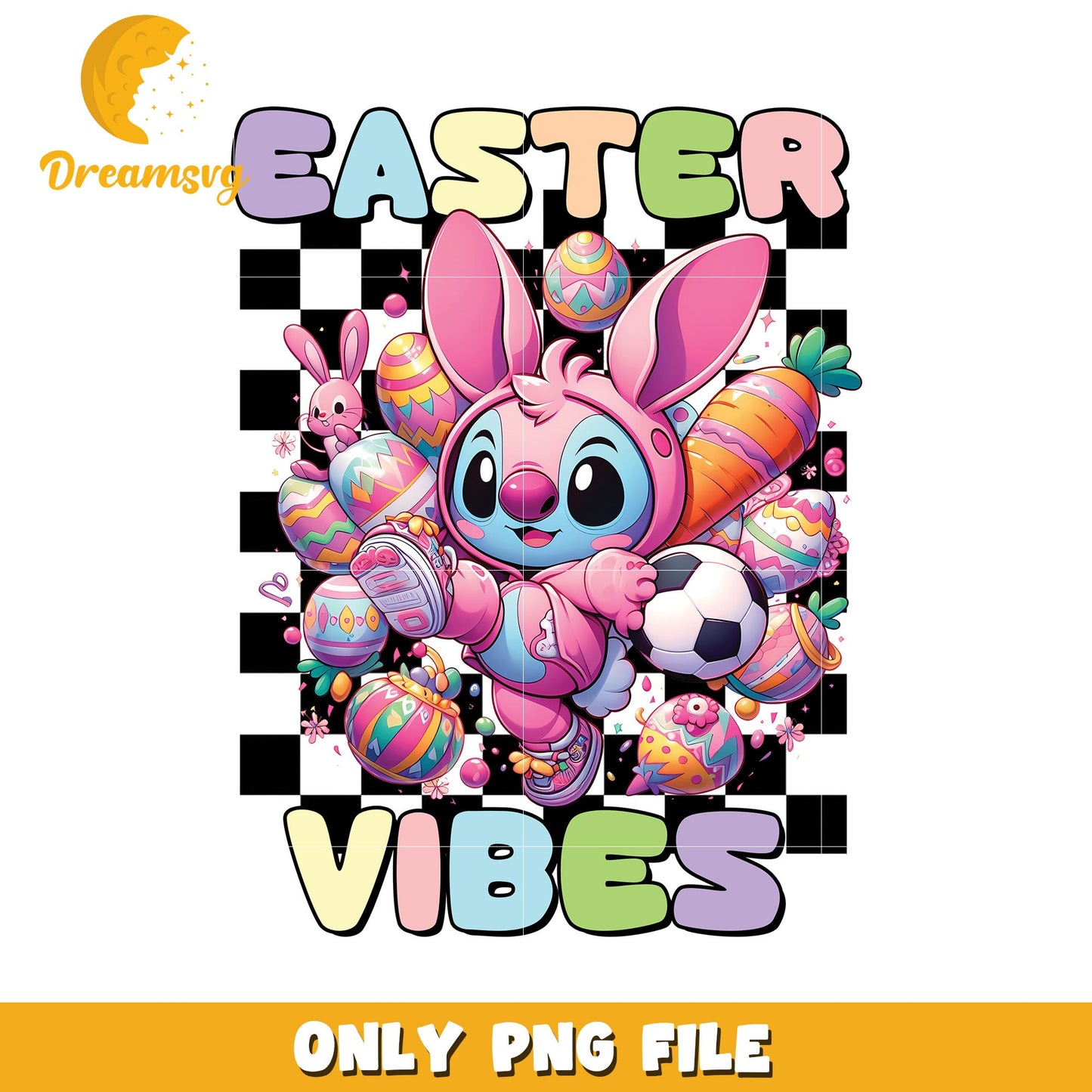 Easter Bunny Stitch PNG Cute Easter Vibes Design