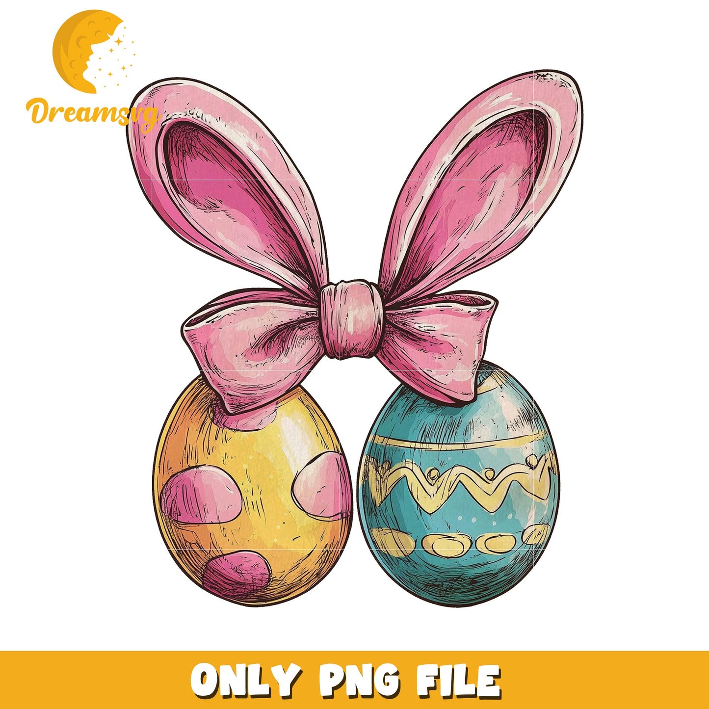 Easter Eggs Bunny Ears PNG Clipart