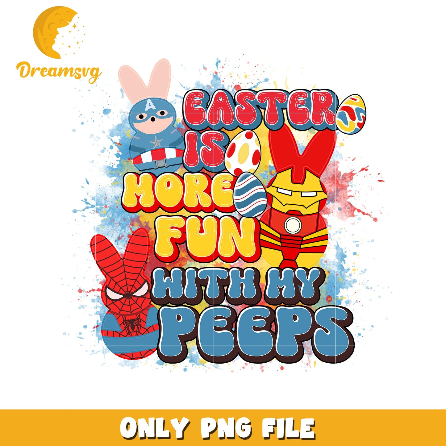 Easter Peeps Superhero PNG Design