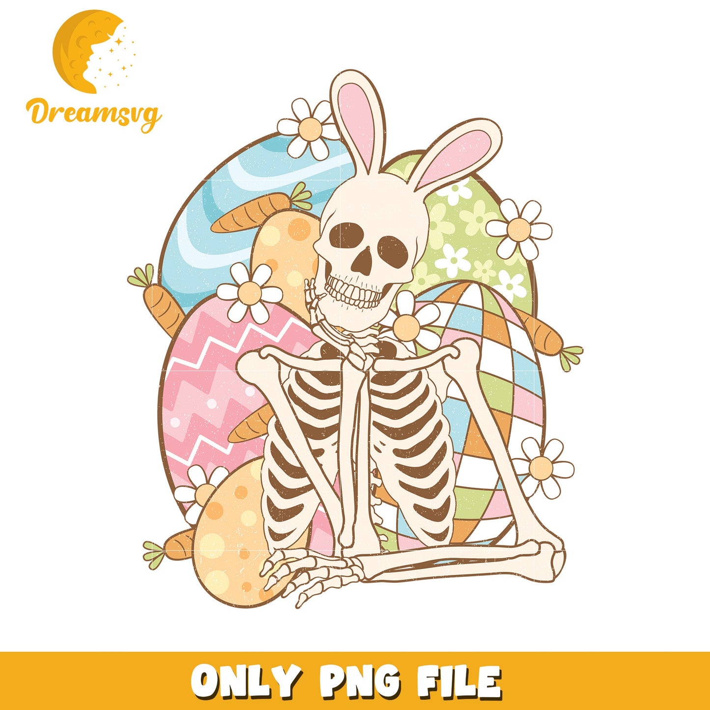 Easter Skeleton Bunny PNG Image