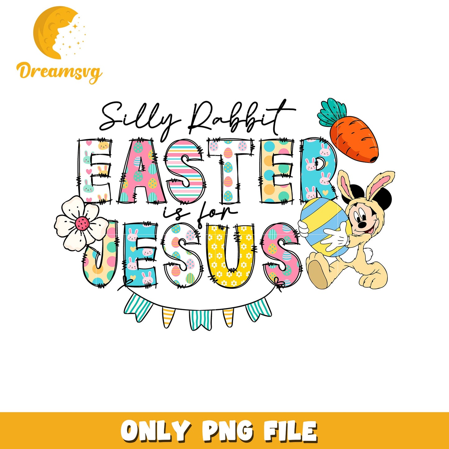 Easter is for Jesus PNG Cute Bunny Design