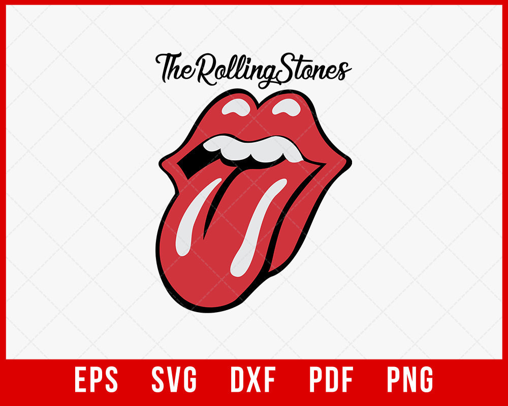 Rolling Stones Official Script Tongue T-Shirt Rolling Stones SVG Cutting File Digital Download