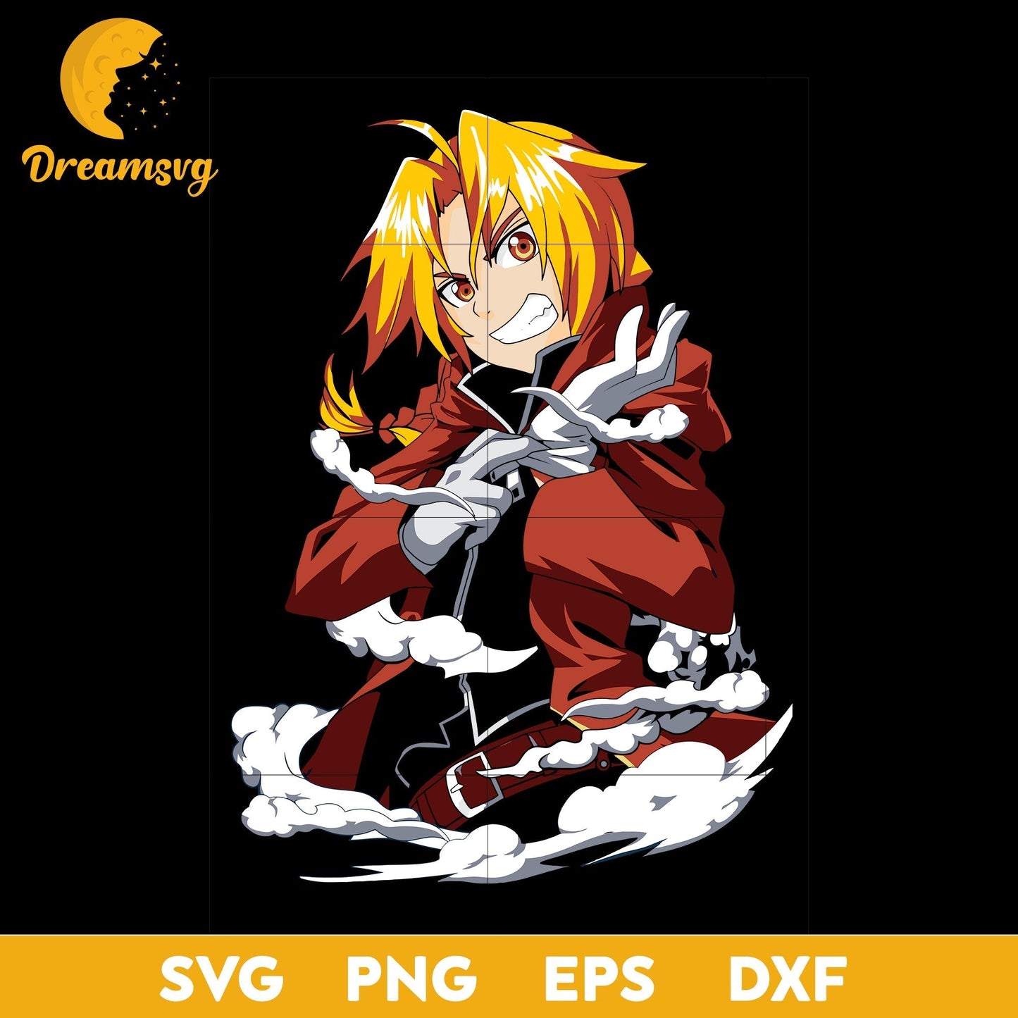 Edward Elric Svg, Fullmetal Alchemist Svg, file for cricut, Anime svg, png, eps, dxf digital download