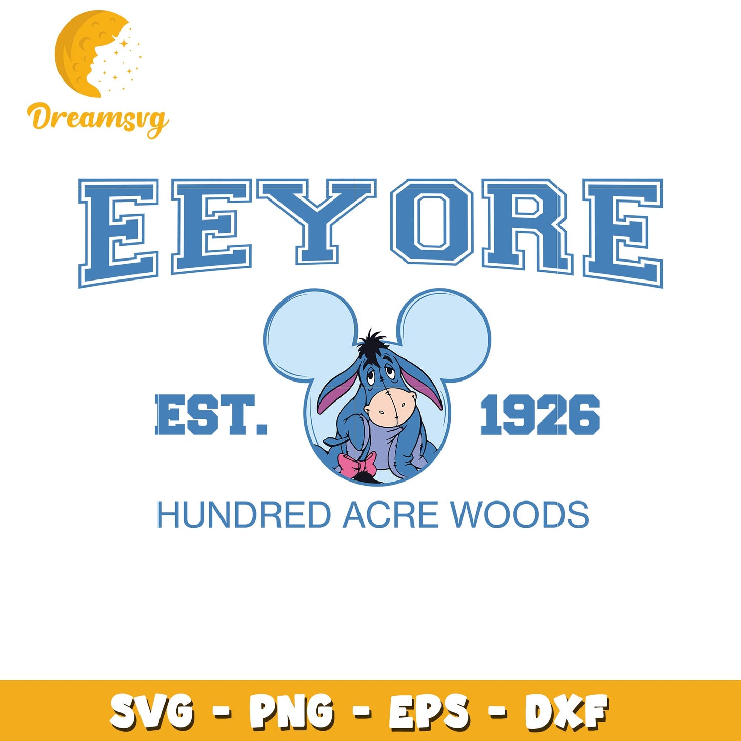 Eeyore SVG Design Hundred Acre Woods Vintage Style Graphic