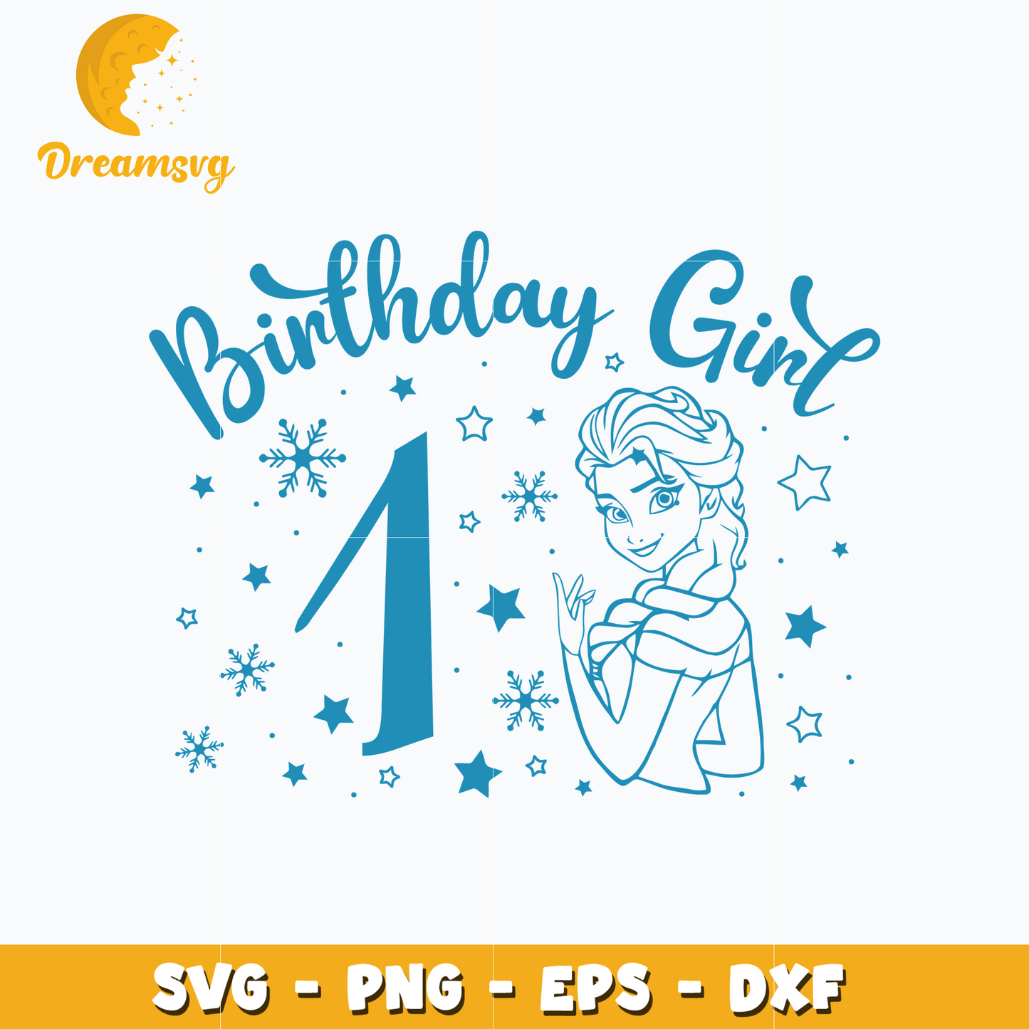 Disney princess elsa 1st birthday girl svg