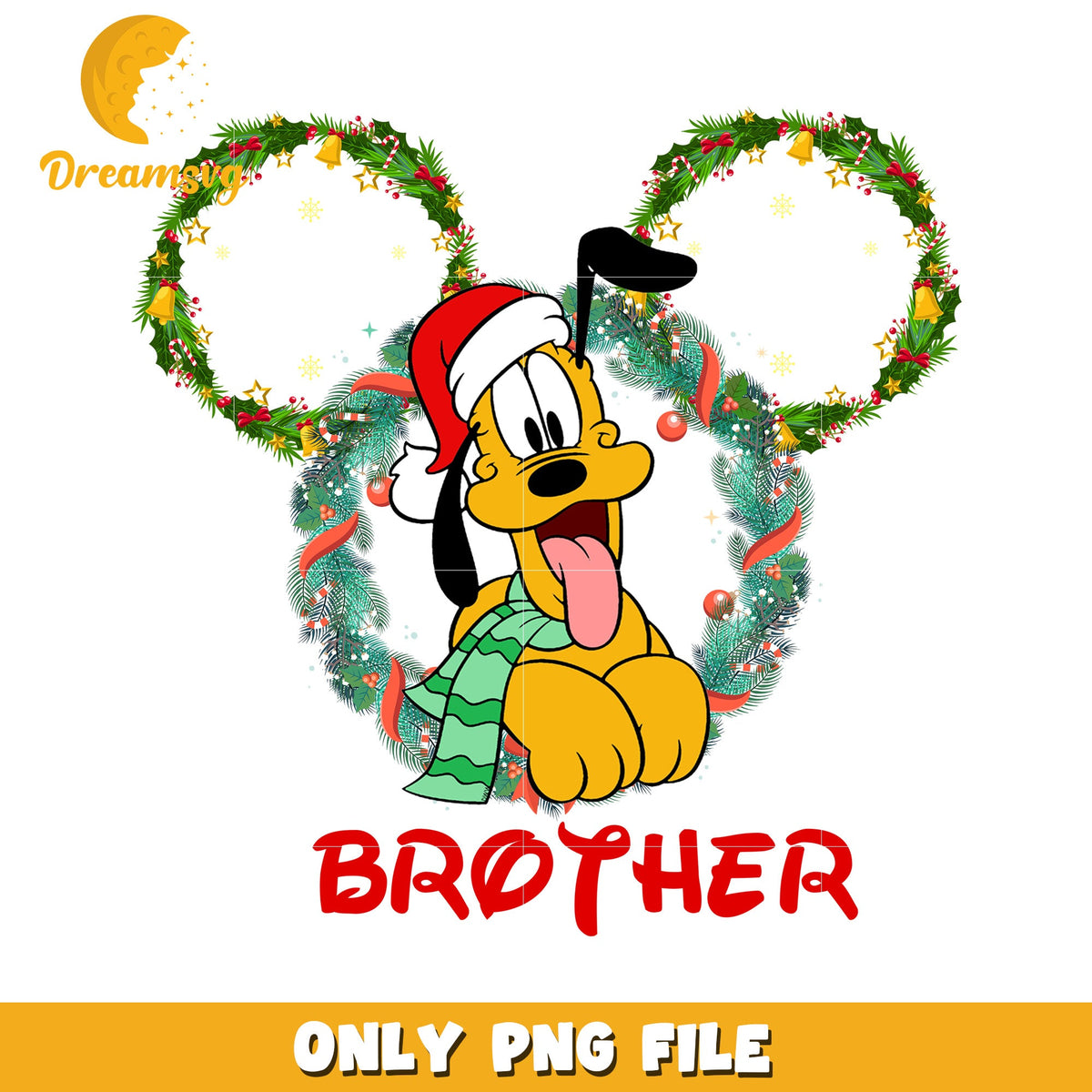 Flower christmas brother png, disney celebration png, christmas dream png