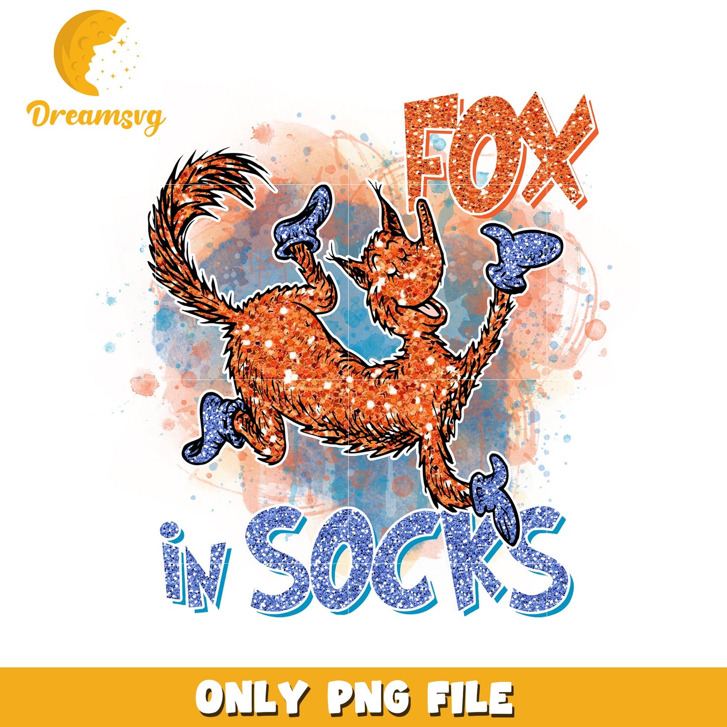 Fox in Socks PNG Sublimation Design