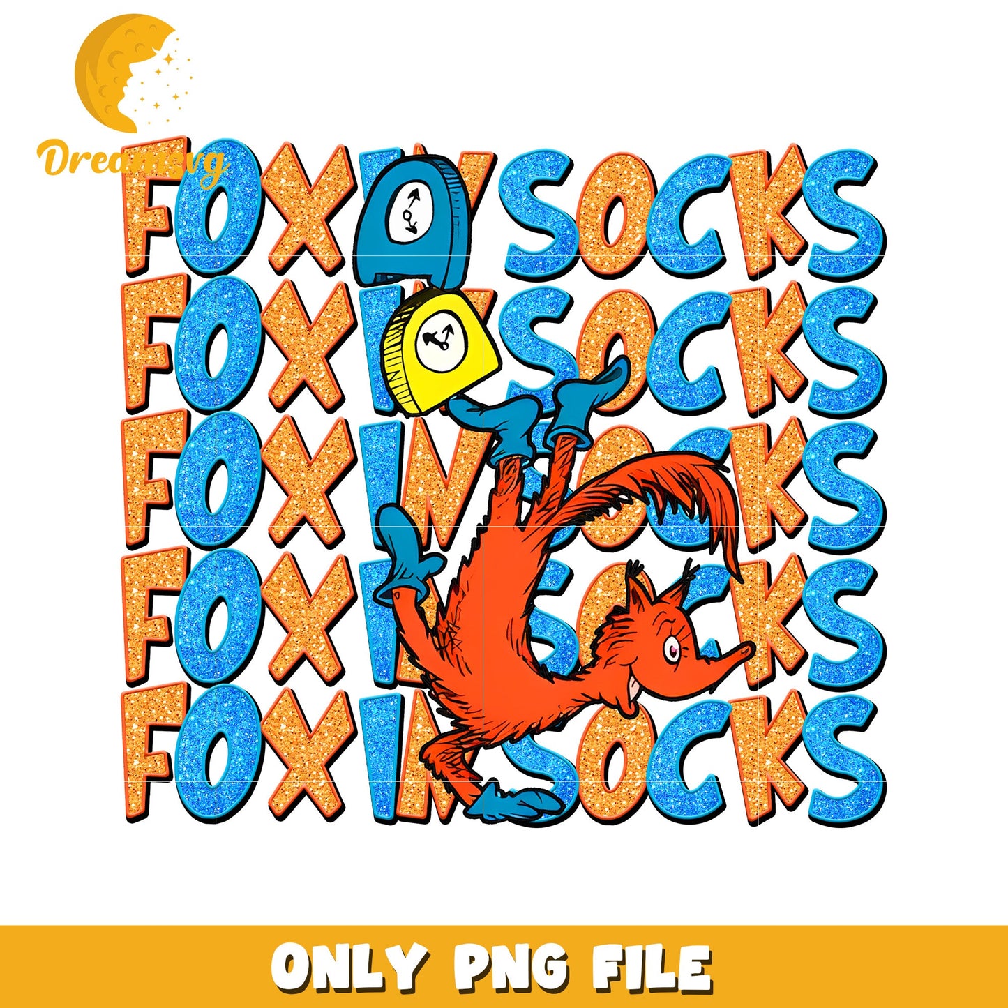 Foxy Socks PNG Sublimation Design