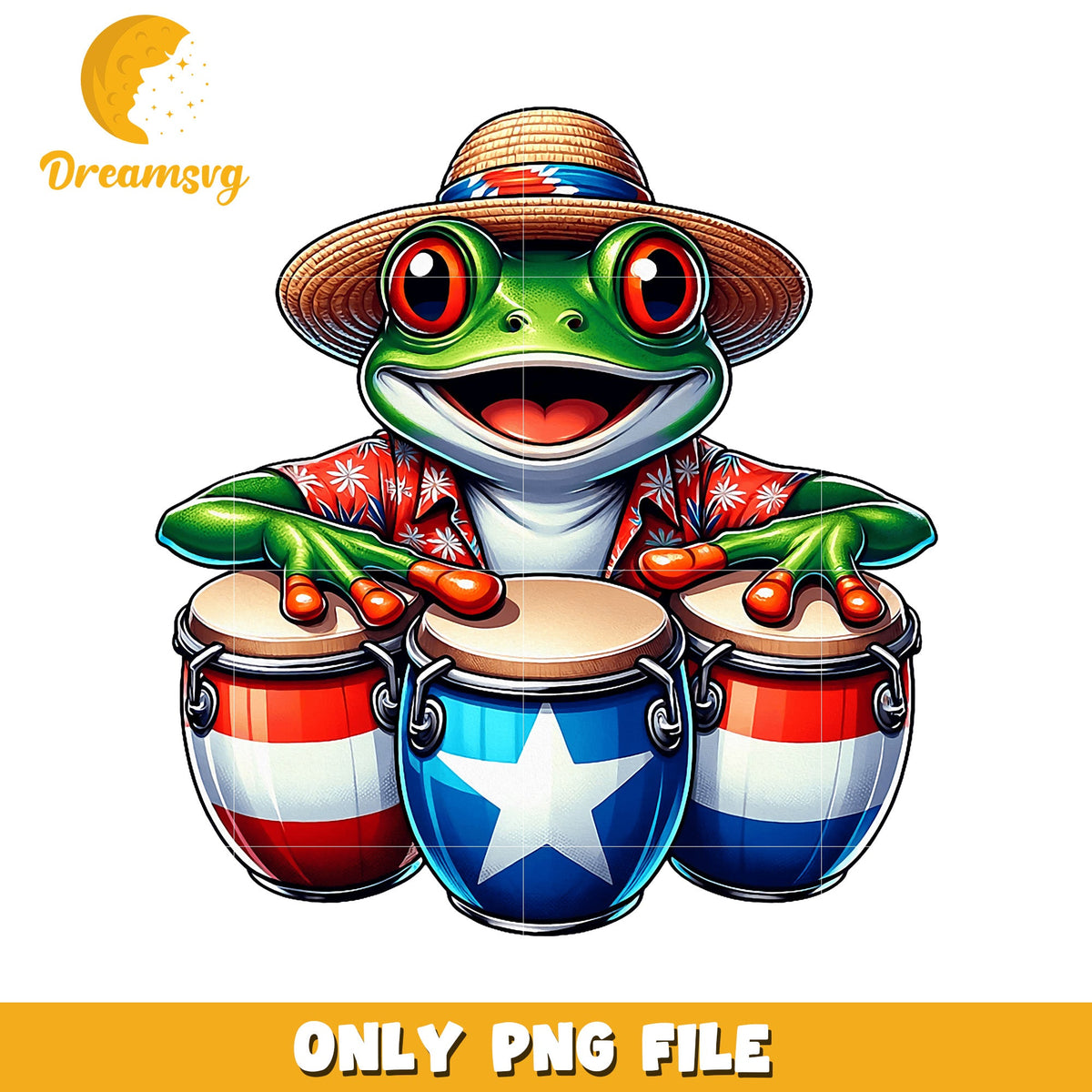 Frog Playing Congas PNG Image