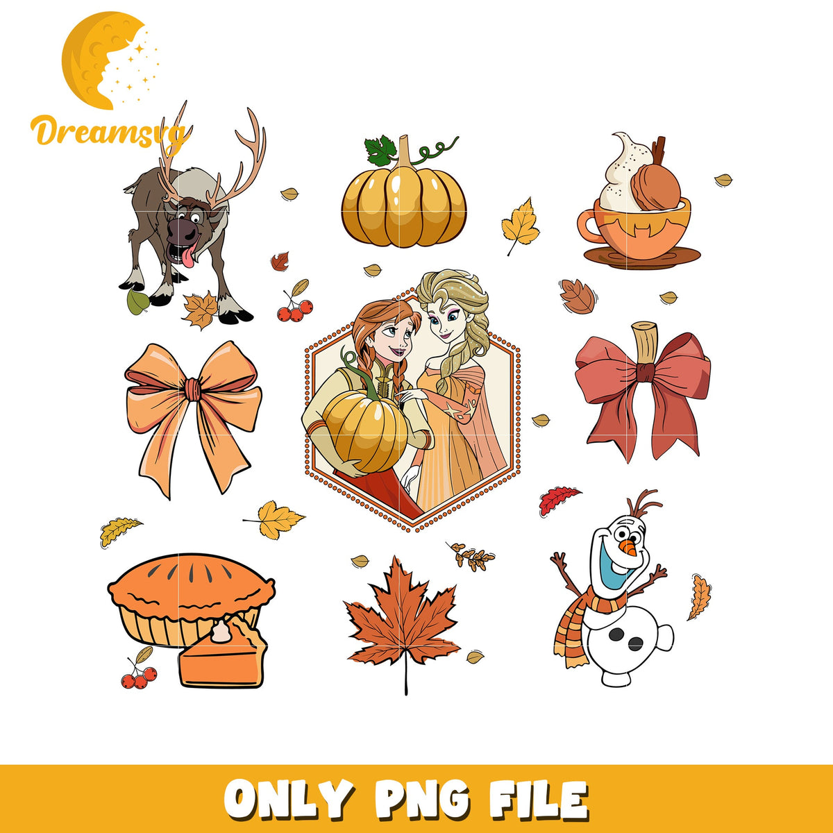 Frozen Autumn PNG Sublimation Design