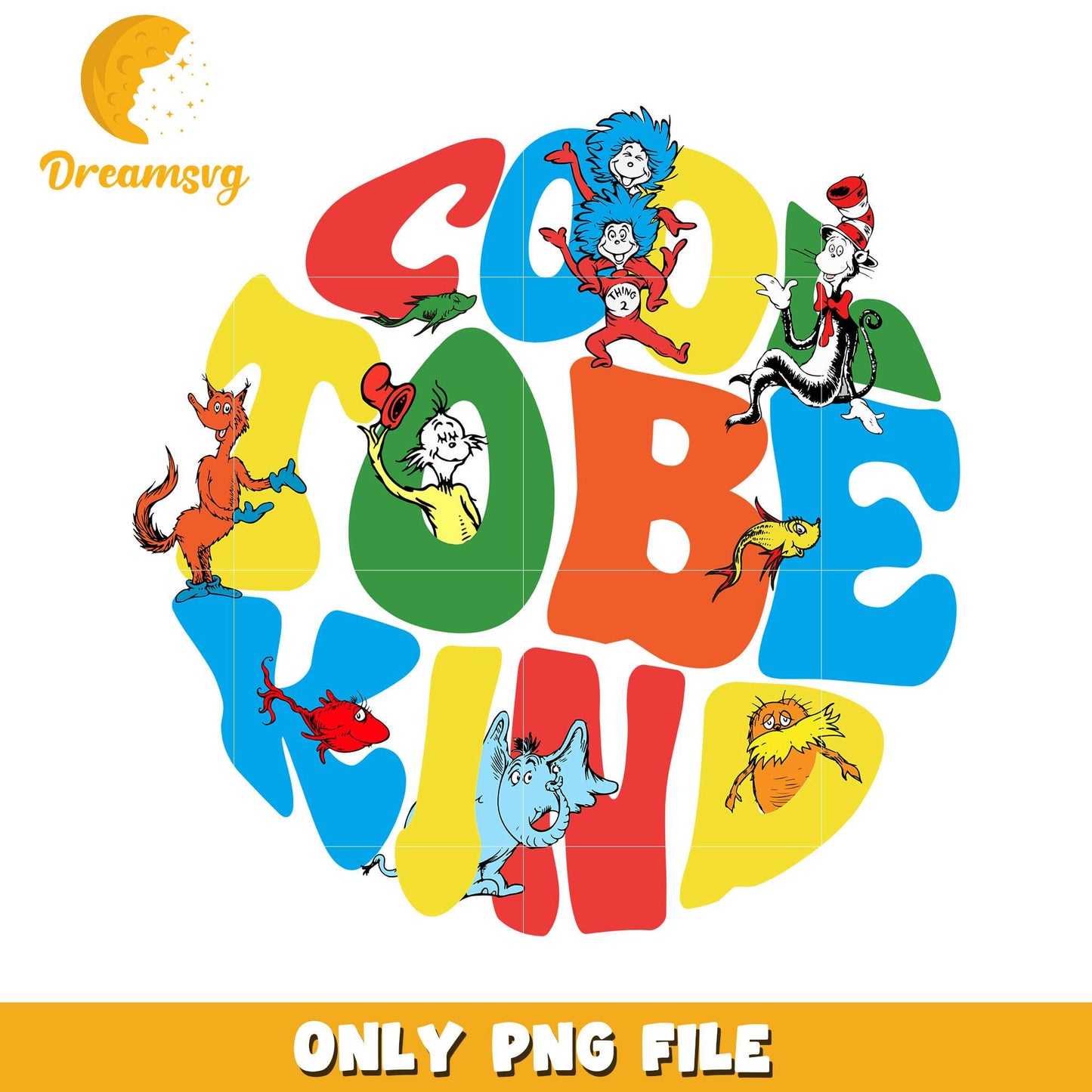 Fun Cat in the Hat Cool to Be Kind PNG Art File