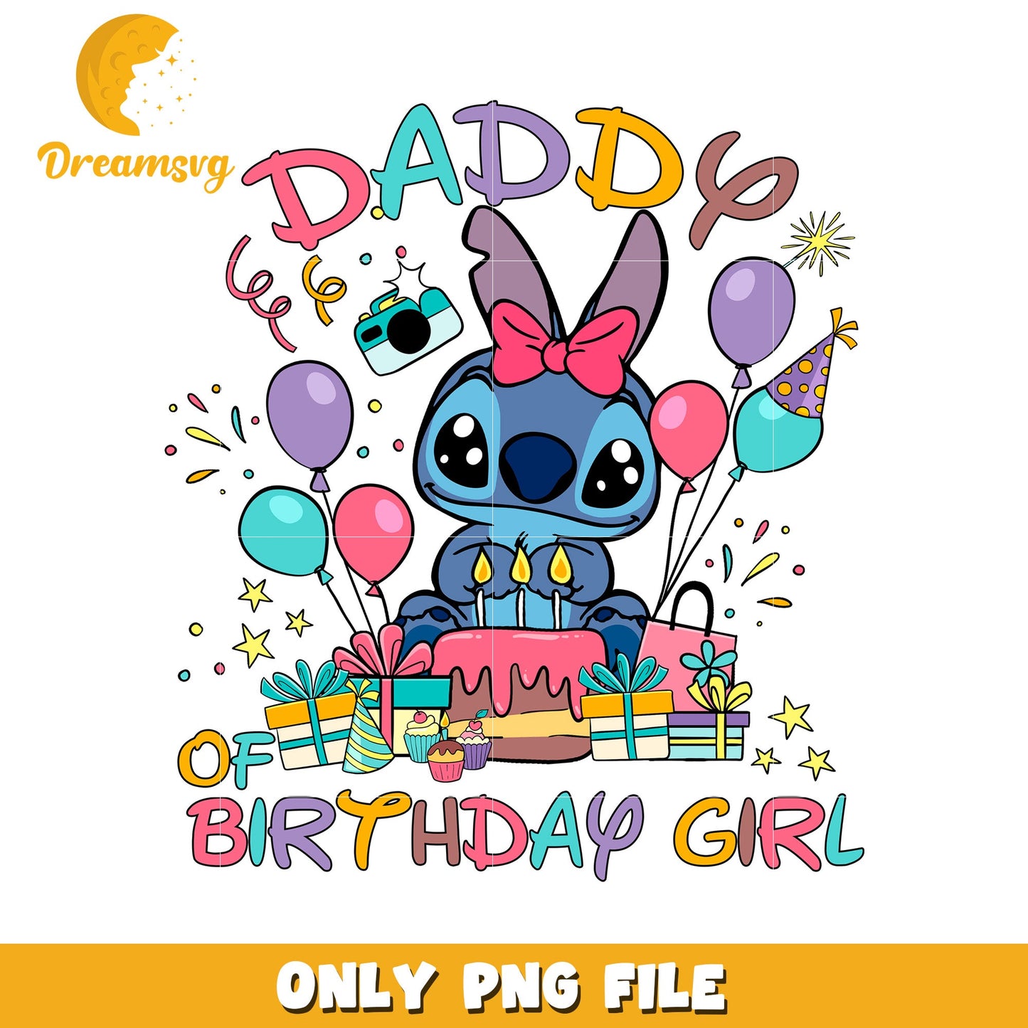 Fun Daddy of Birthday Girl PNG Design for Celebrations