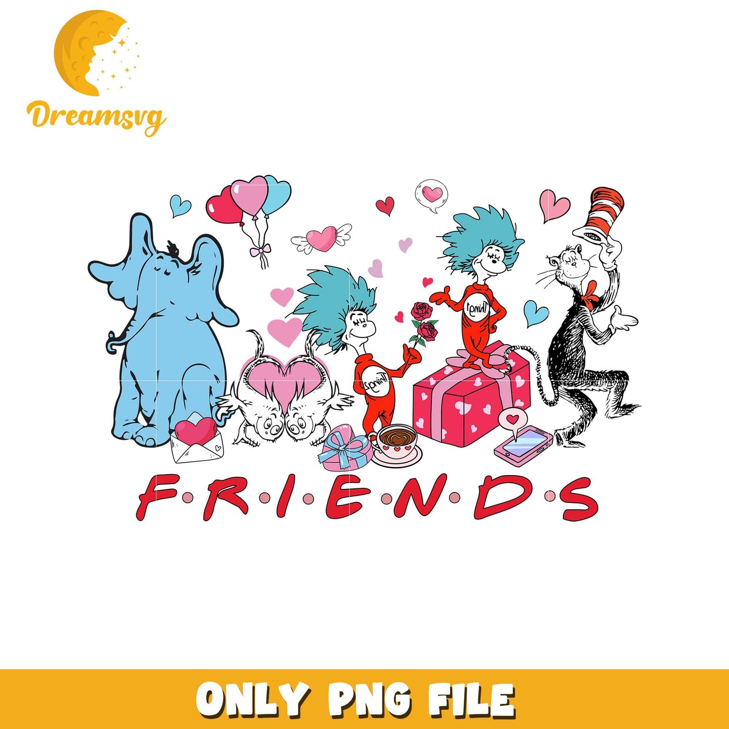 Fun Friends Cat in the Hat and Dr Seuss PNG Artwork