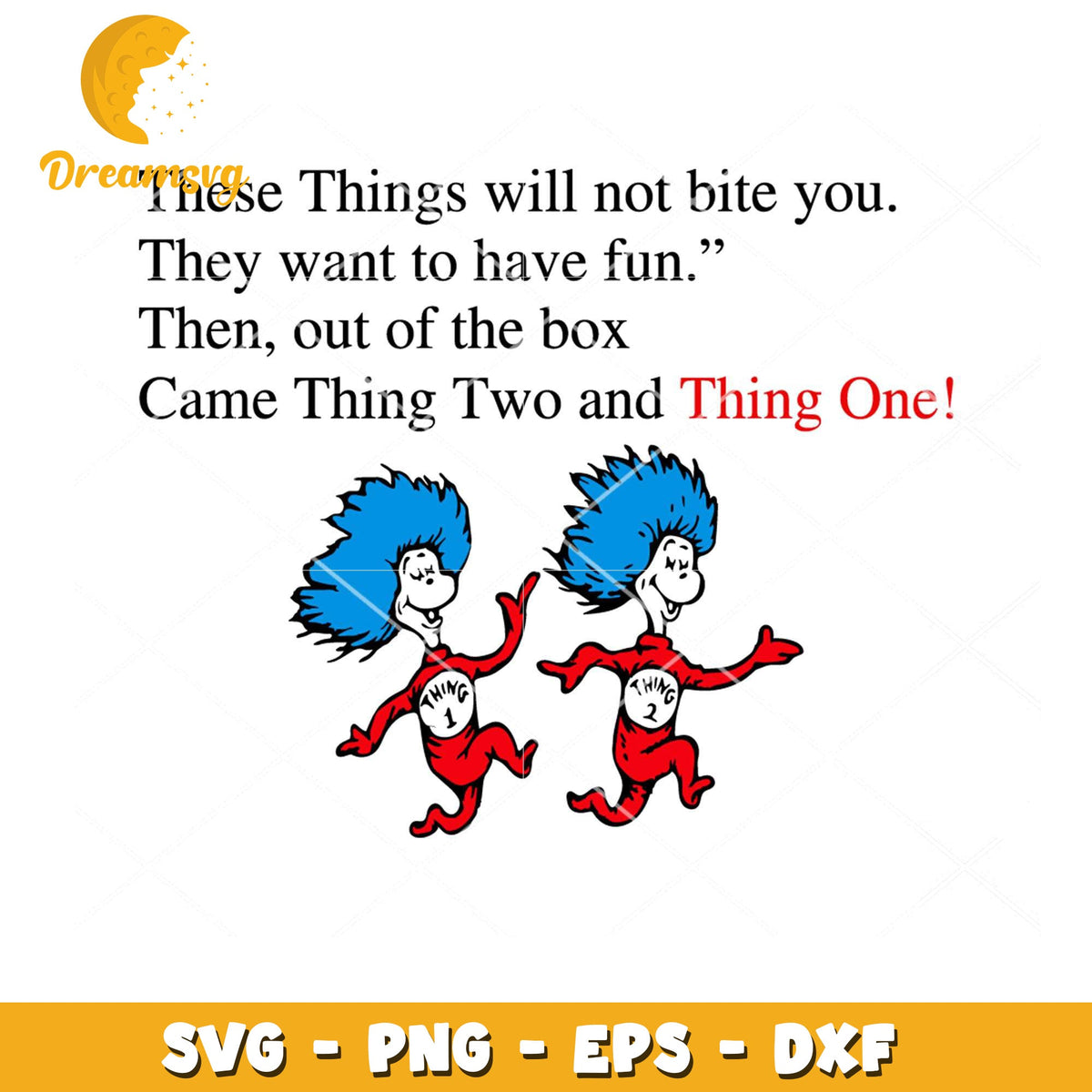 Fun Thing One and Thing Two SVG Design for Creative Projects