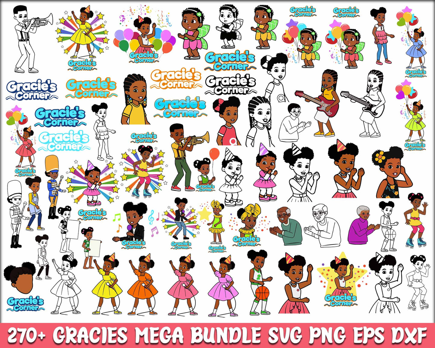 Mega 270+ Gracie's Corner SVG Bundles, Gracie's Corner Png, Gracie's Corner SVG PNG EPS DXF