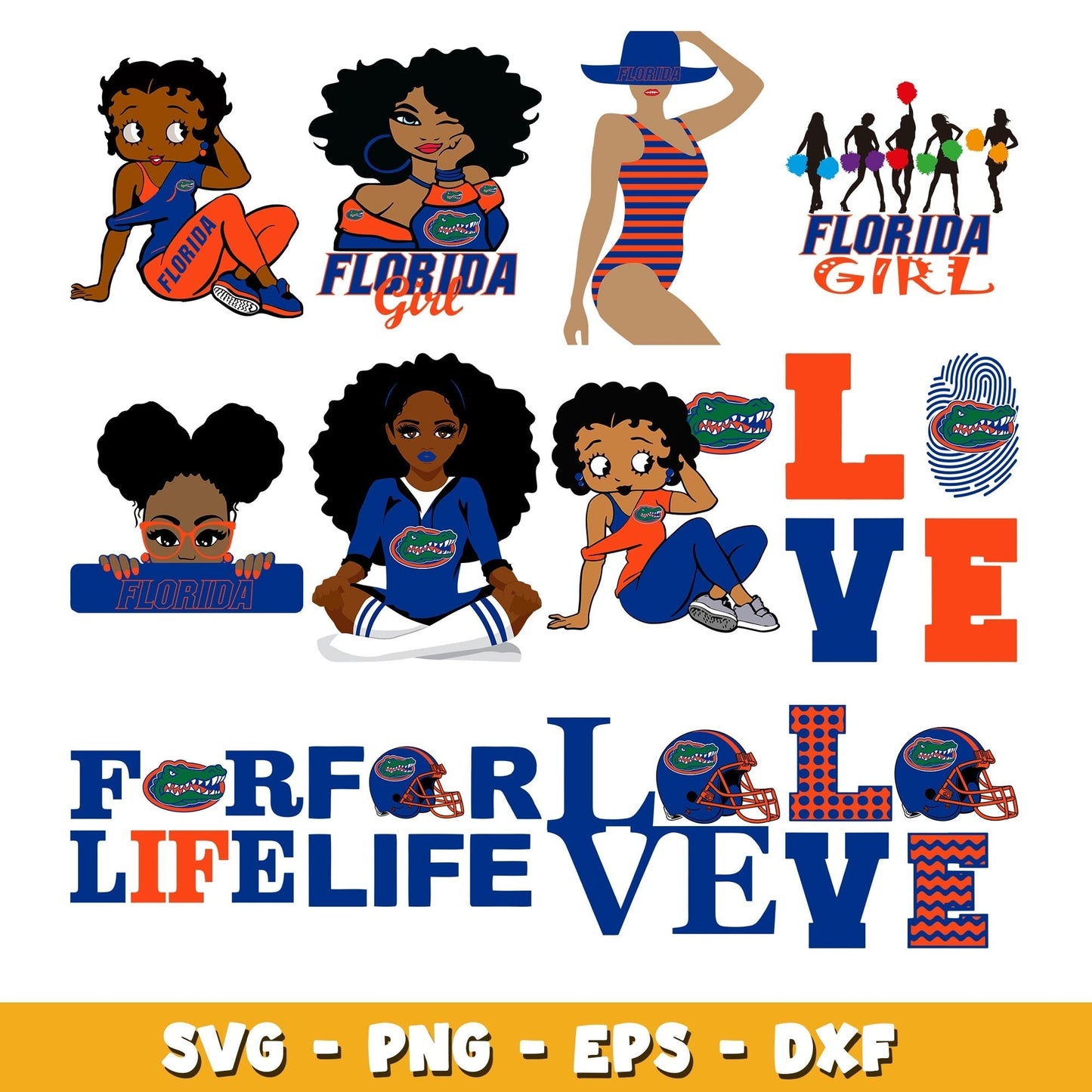 Florida Gators girl Bundle svg, Florida Gators logo svg, ncaa svg