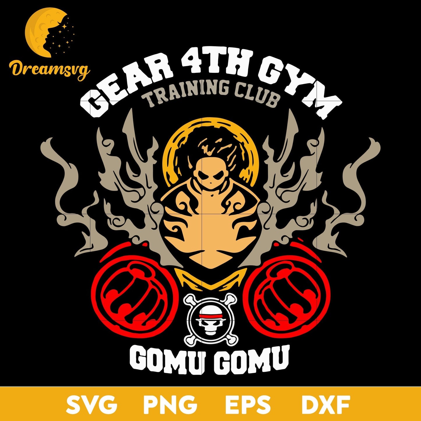 Gear 4th Gym Training Club Svg, Gomu Gomu Svg, One Piece Svg, file for cricut, Anime svg, png, eps, dxf digital download