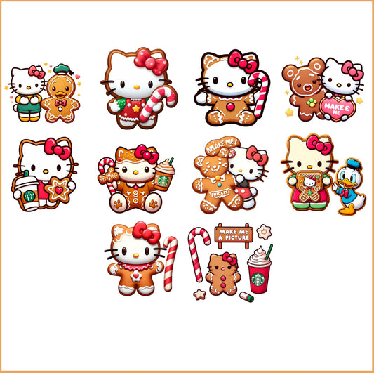 Gingerbread Hello Kitty PNG bundle