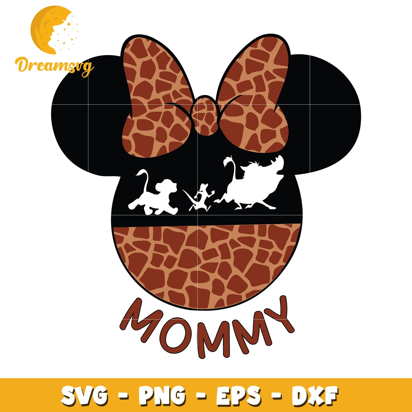 Giraffe Mommy Mickey Ears SVG PNG EPS DXF