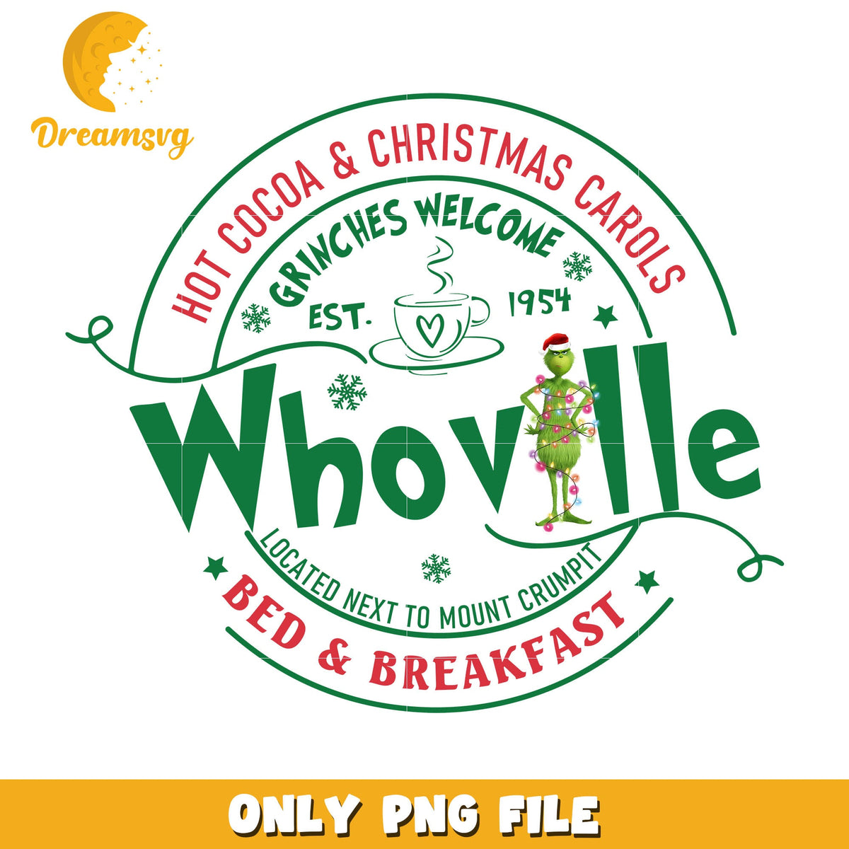 Grinches wellcome est 1954 whoville png, grinchmas tree lighting png