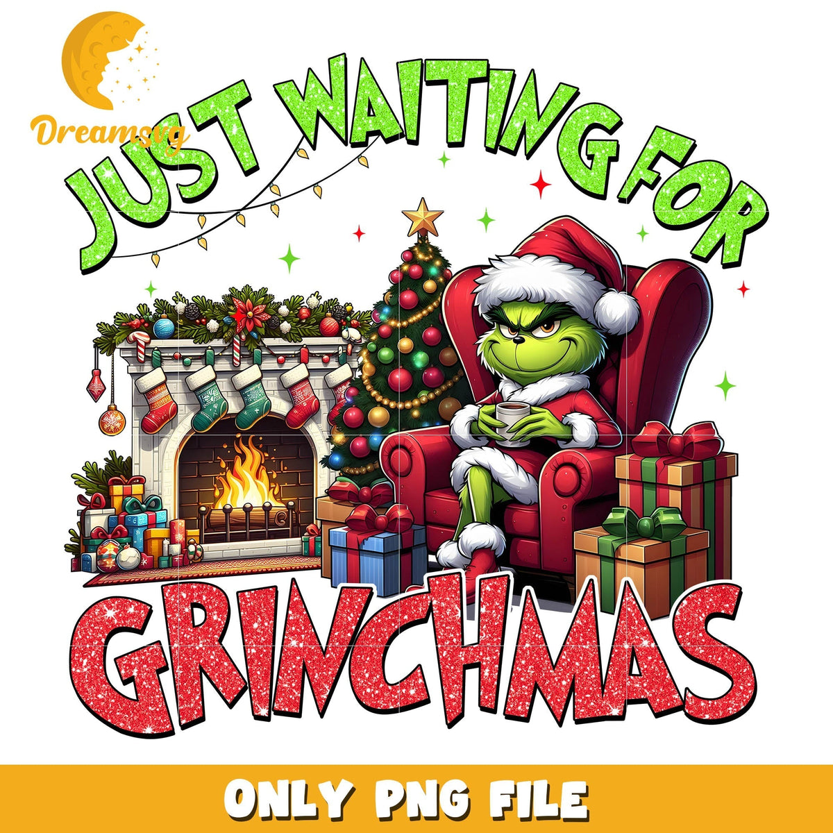 Grinch heater waiting for christmas png, grinch cartoon png
