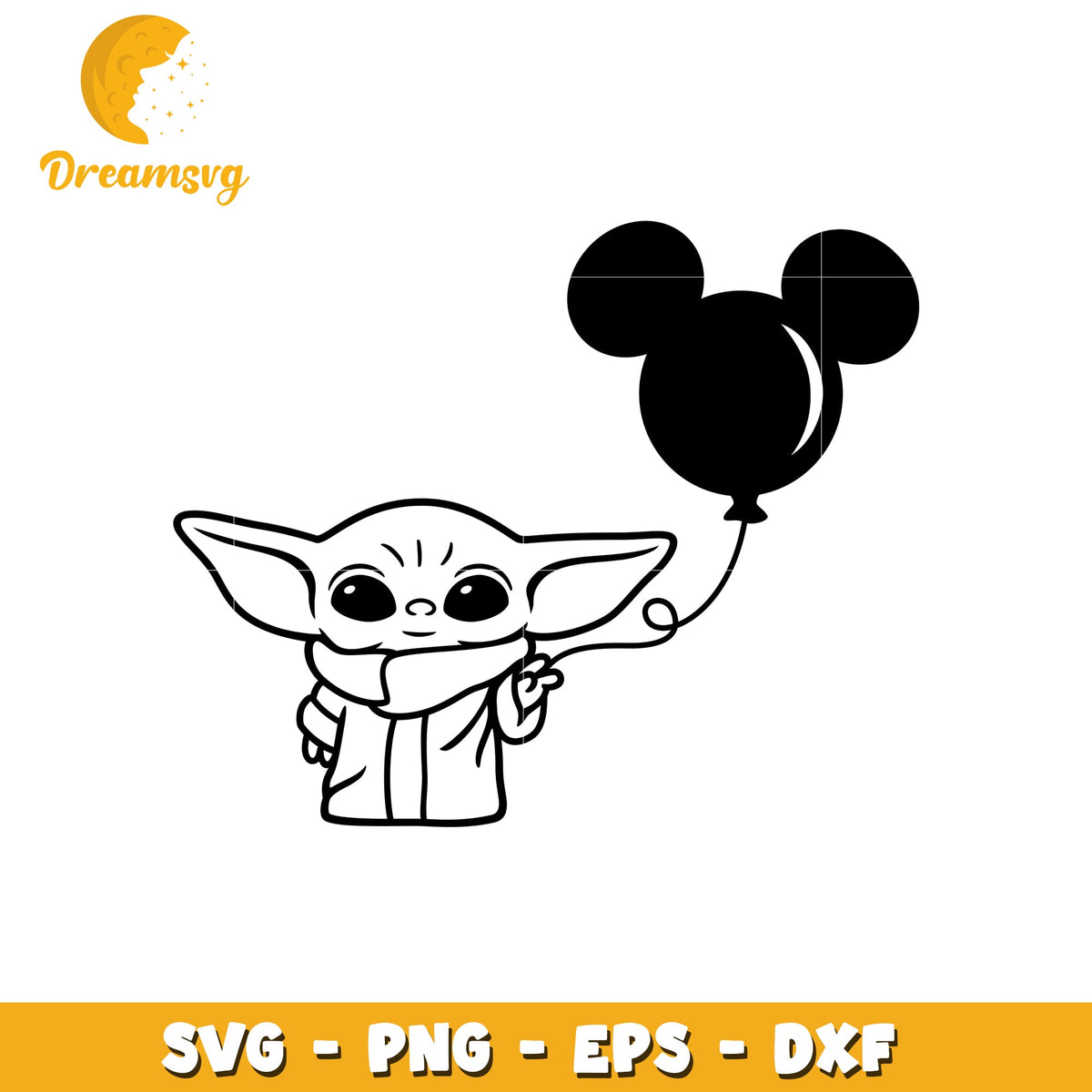 Grogu Mickey Balloon SVG Cut File