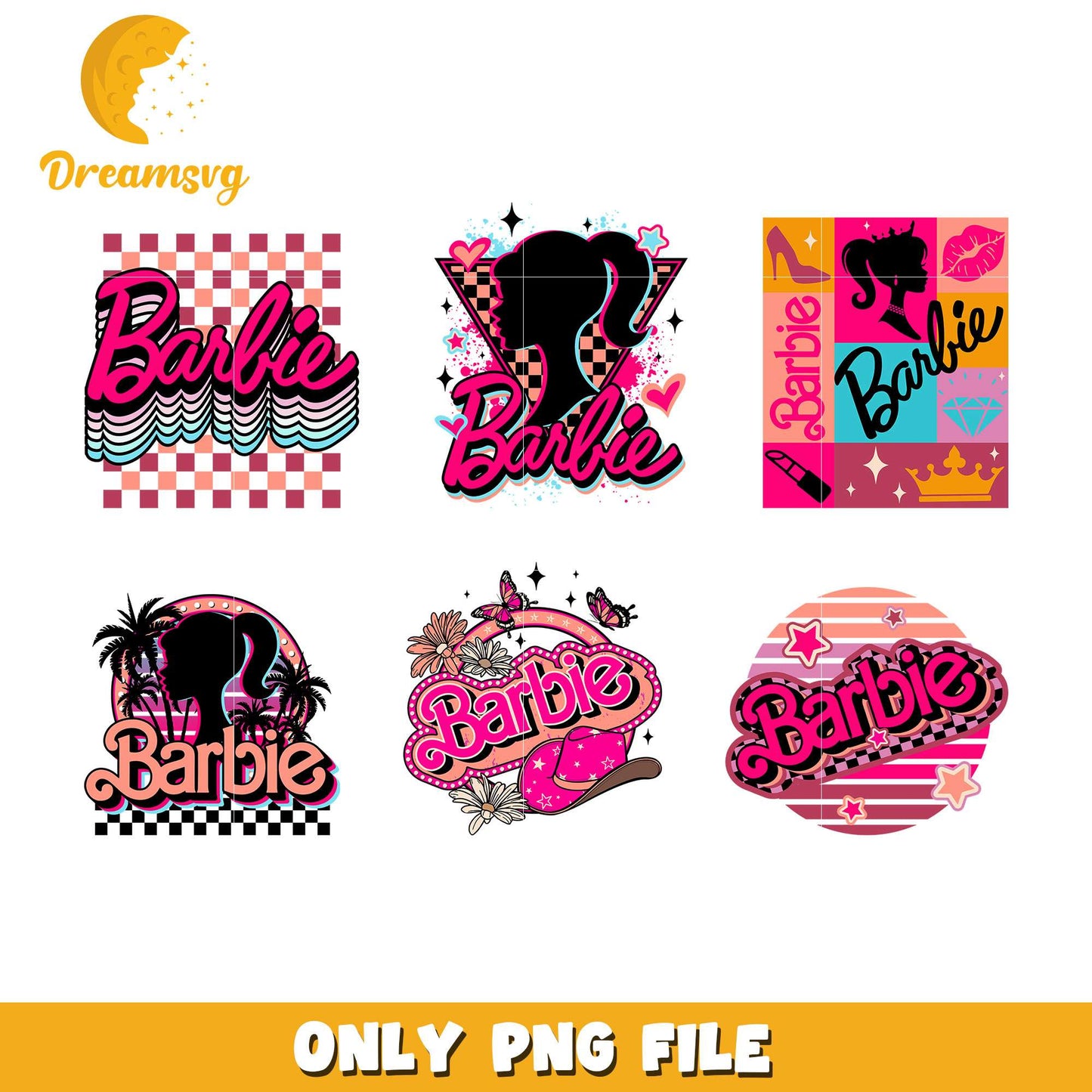Barbie logo halloween design bundle png, barbie logo png